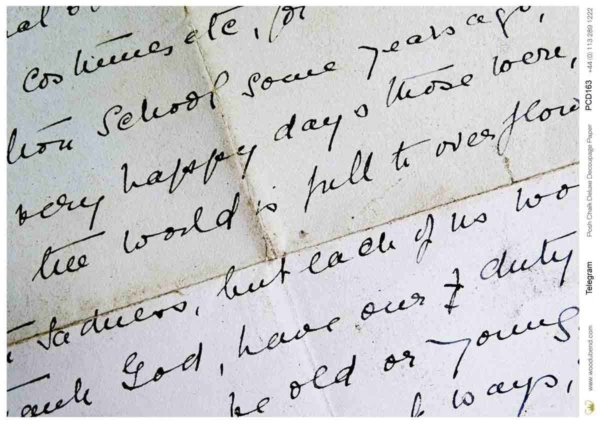 Posh Chalk Rice Paper Telegram - Cursive Script (Large) PCD183 ...