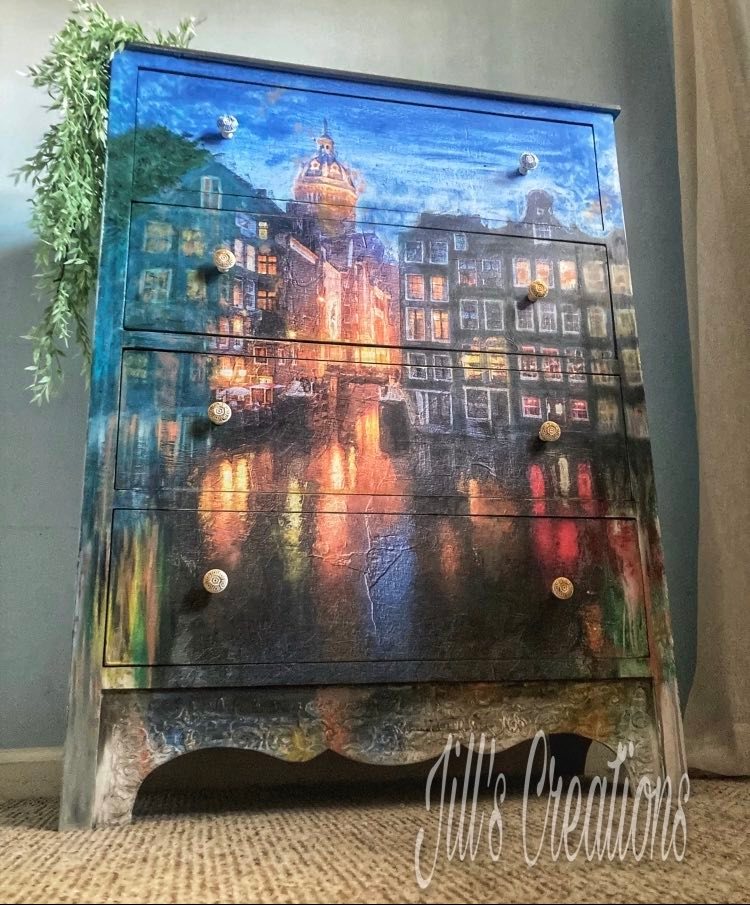 Amsterdam Art   Painting Lady Designs Decoupage and Mixed Media Papers  12x18 inches