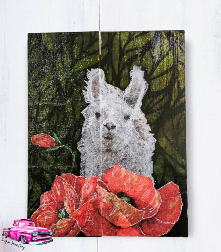 Bruce the Llama Decoupage & Mixed Media Art Paper 12x18