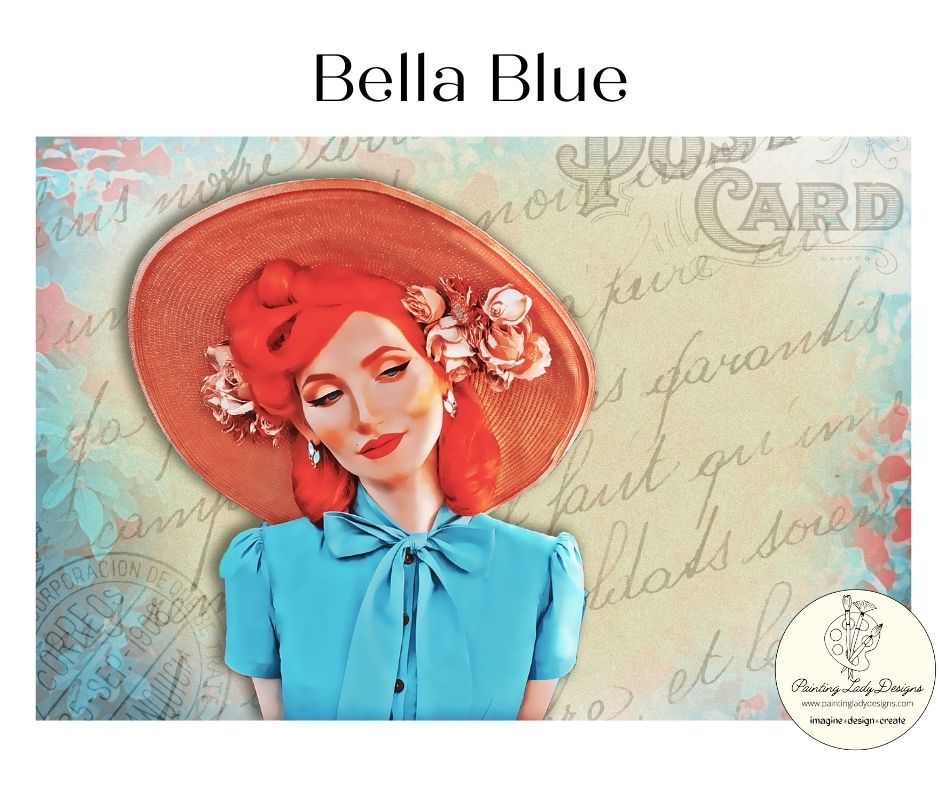 Whimsical Bella Blue Art Pack  for Decoupage and Mixed Media