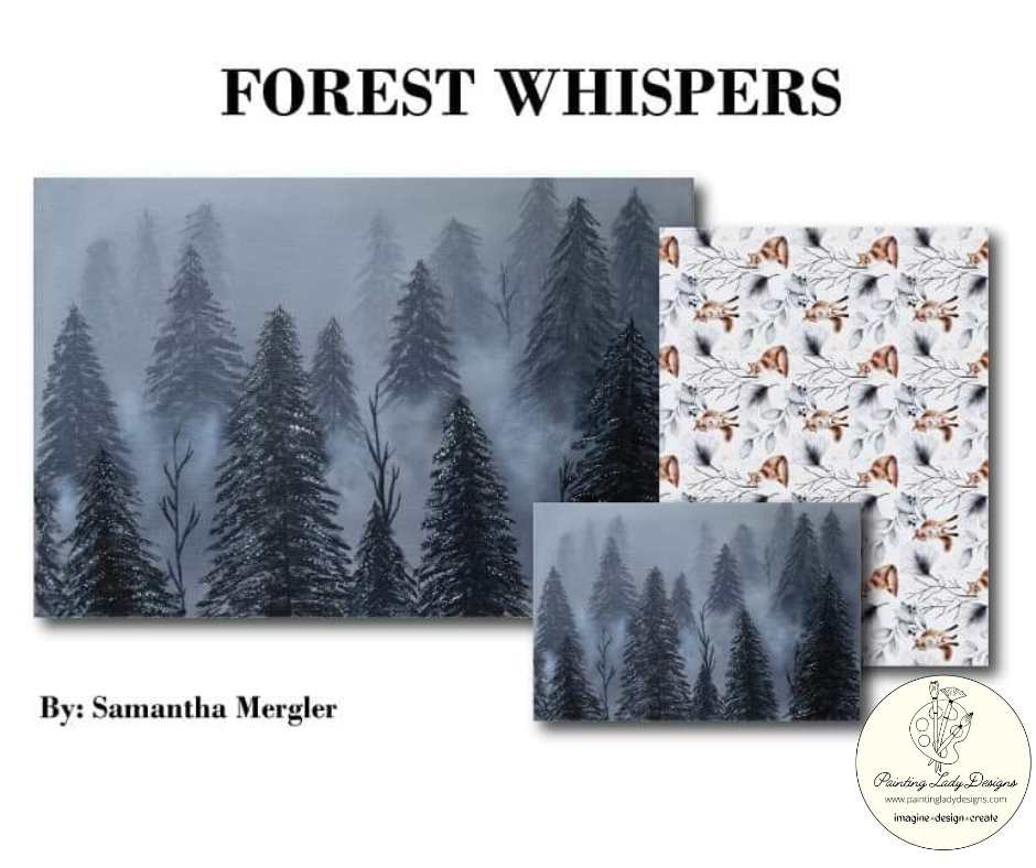 Forest Whispers Art Paper for Decoupage and Mixed Media - Original Art by Samantha Mergler