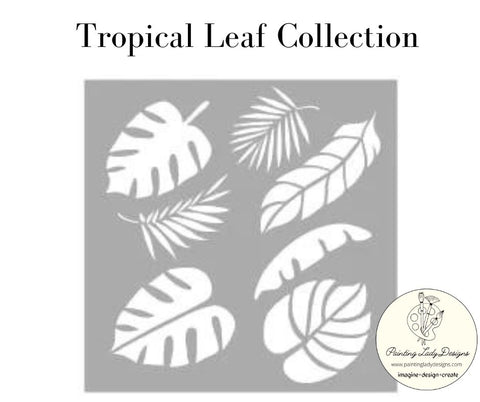 Tropical Leaves Collection Stencil (12x12 inches)   Tropical Leaf Collection