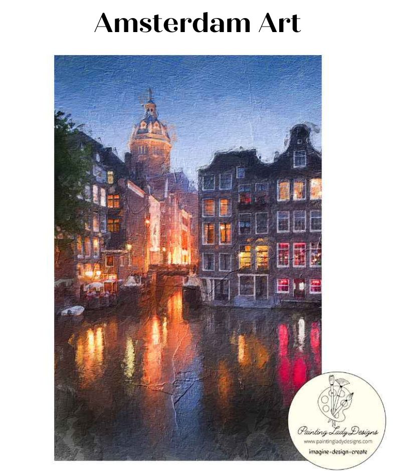 Amsterdam Art - Large  Painting Lady Designs Decoupage and Mixed Media Papers (large)