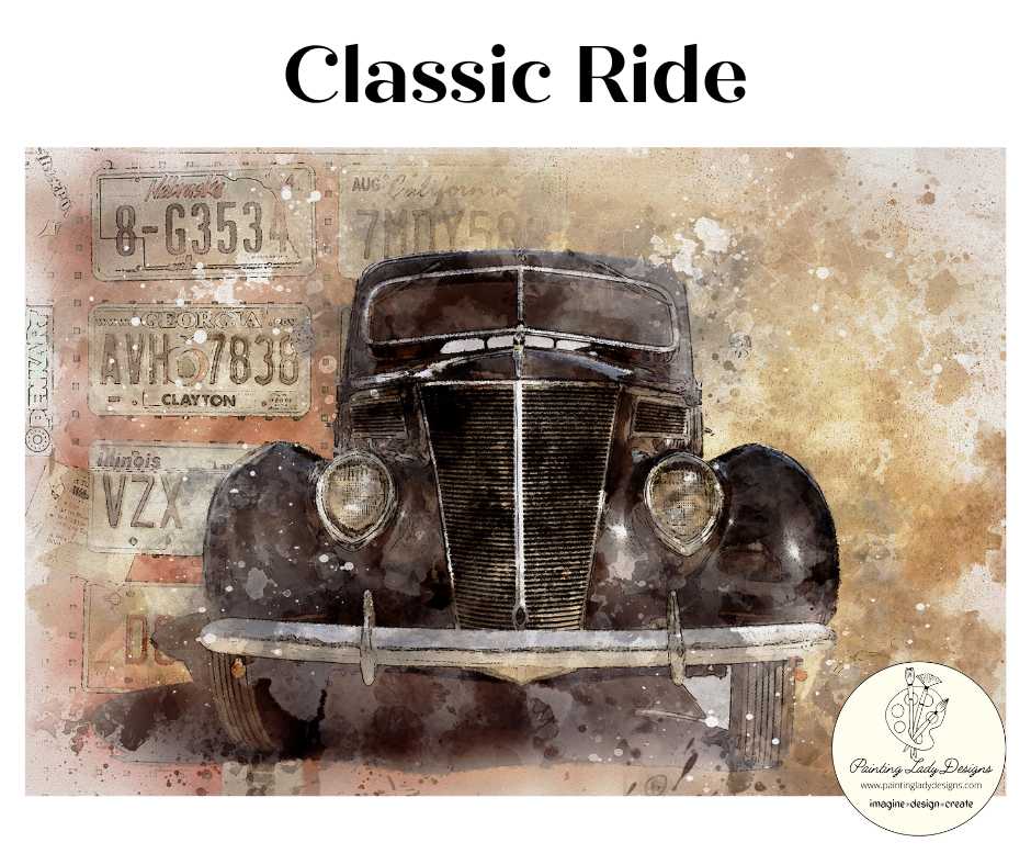 Classic Ride Decoupage & Mixed Media Art Paper 24x36