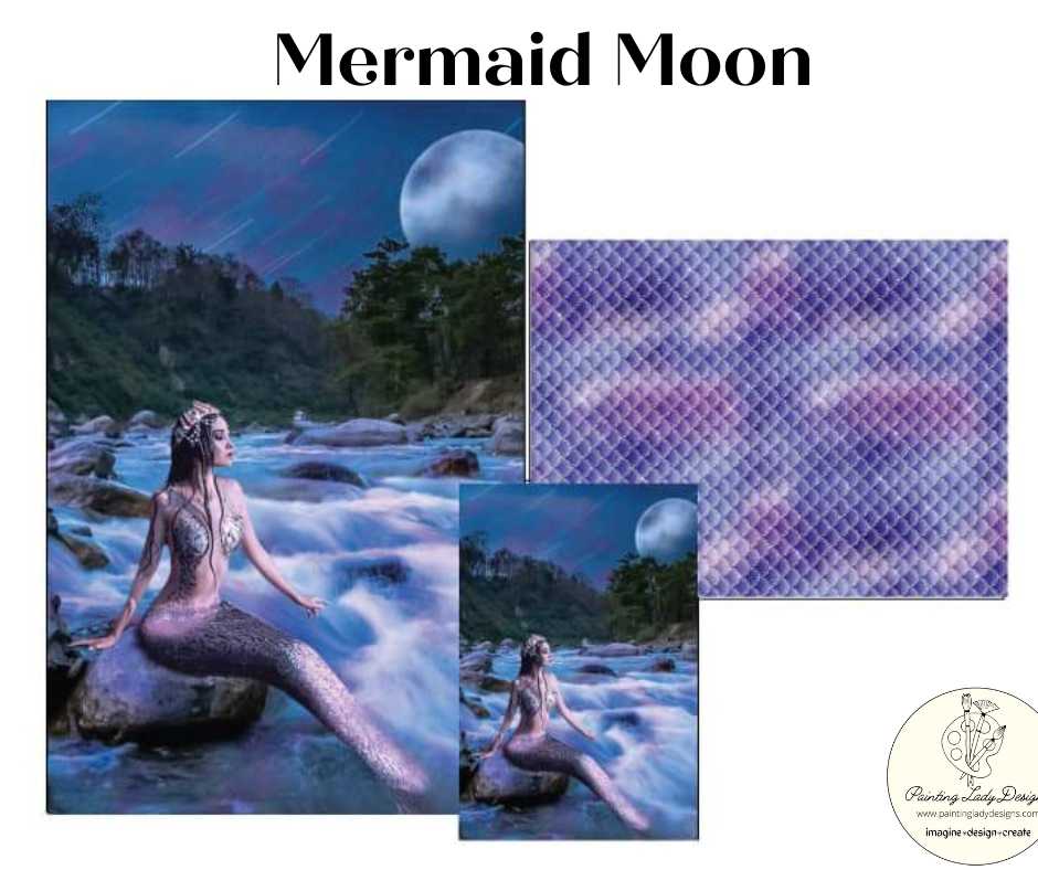 Mermaid Moon - Art Pack of Papers for Decoupage and Mixed Media